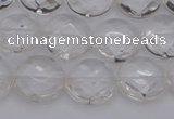 CCC502 15.5 inches 8mm faceted coin natural white crystal beads