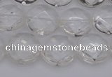 CCC503 15.5 inches 10mm faceted coin natural white crystal beads