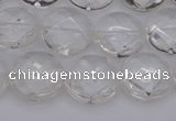 CCC503 15.5 inches 10mm faceted coin natural white crystal beads