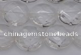 CCC506 15.5 inches 16mm faceted coin natural white crystal beads