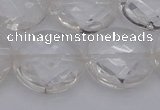 CCC510 15.5 inches 25mm faceted coin natural white crystal beads