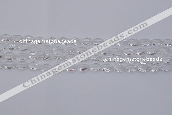 CCC512 15.5 inches 8*12mm faceted oval natural white crystal beads