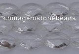 CCC514 15.5 inches 12*16mm faceted oval natural white crystal beads