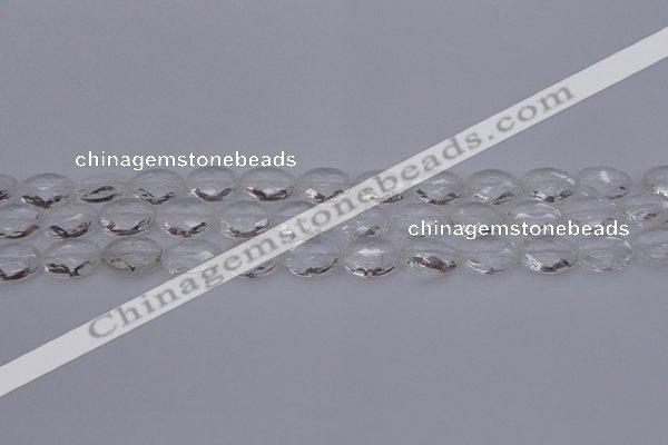 CCC514 15.5 inches 12*16mm faceted oval natural white crystal beads