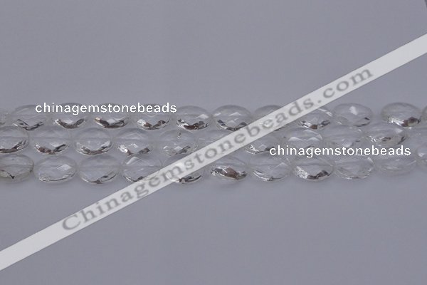 CCC515 15.5 inches 13*18mm faceted oval natural white crystal beads