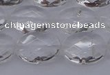 CCC516 15.5 inches 15*20mm faceted oval natural white crystal beads