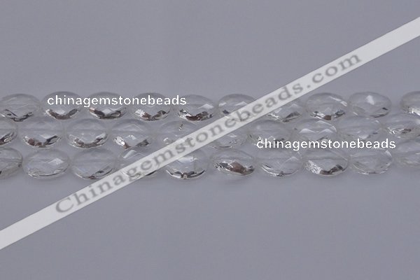 CCC516 15.5 inches 15*20mm faceted oval natural white crystal beads