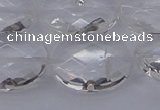 CCC518 15.5 inches 20*30mm faceted oval natural white crystal beads