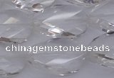 CCC521 15.5 inches 18*25mm twisted & faceted oval white crystal beads