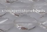 CCC526 15.5 inches 18*25mm twisted & faceted teardrop white crystal beads