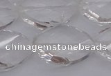 CCC527 15.5 inches 20*30mm twisted & faceted teardrop white crystal beads