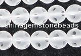 CCC608 15.5 inches 10mm faceted round matte natural white crystal beads