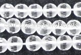 CCC612 15.5 inches 8mm faceted round matte natural white crystal beads