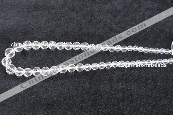 CCC618 15.5 inches 6mm - 12mm faceted round natural white crystal beads