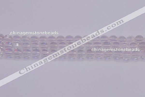 CCC621 15.5 inches 6mm faceted round natural white crystal beads