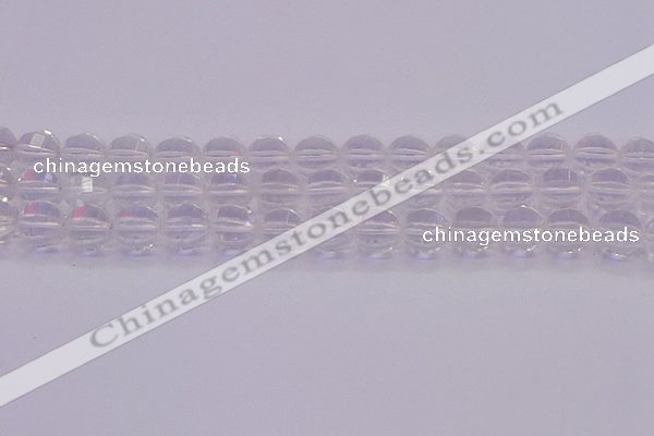 CCC622 15.5 inches 8mm faceted round natural white crystal beads