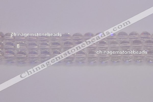 CCC623 15.5 inches 10mm faceted round natural white crystal beads