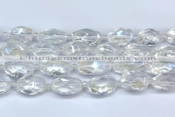 CCC635 15 inches 11*14mm - 15*20mm faceted nuggets AB-color white crystal beads