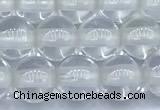 CCC637 15 inches 8mm round white crystal beads, 2mm hole