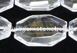 CCC752 15.5 inches 18*28mm faceted octagonal natural white crystal beads