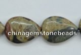 CCD08 15.5 inches 18*25mm flat teardrop cordierite beads wholesale