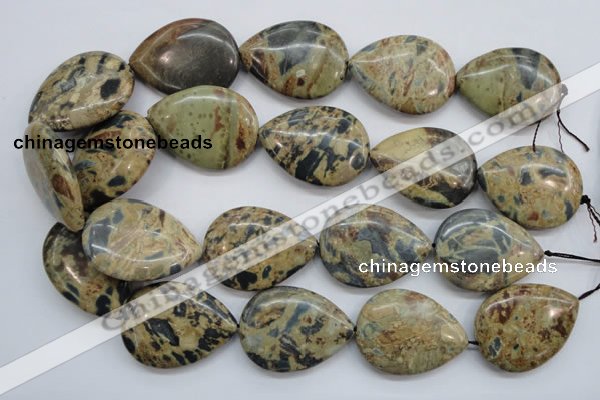 CCD09 15.5 inches 30*40mm flat teardrop cordierite beads wholesale