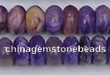 CCG118 15.5 inches 6*11mm rondelle charoite gemstone beads