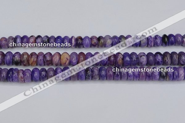 CCG118 15.5 inches 6*11mm rondelle charoite gemstone beads