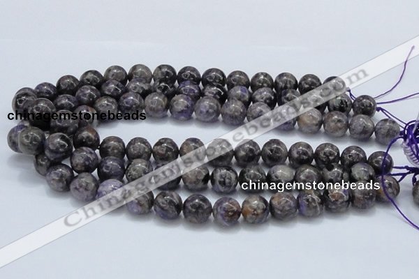 CCG23 15.5 inches 14mm round natural charoite gemstone beads