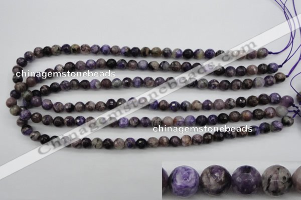 CCG52 15.5 inches 8mm faceted round natural charoite beads