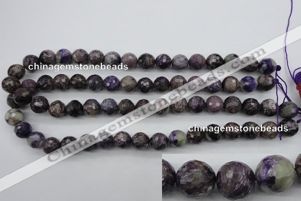 CCG53 15.5 inches 10mm faceted round natural charoite beads