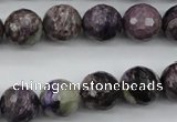 CCG54 15.5 inches 12mm faceted round natural charoite beads