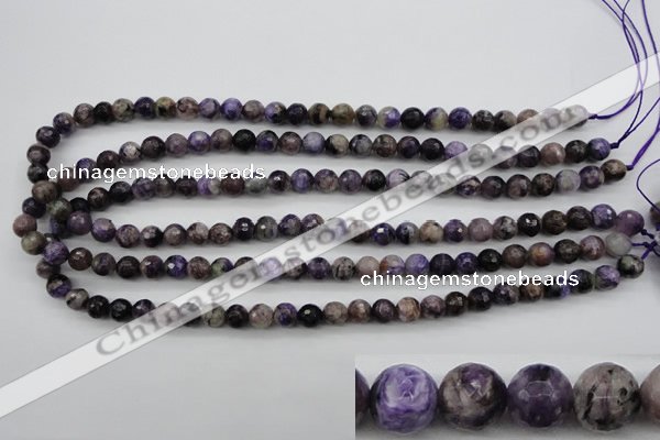 CCG56 15.5 inches 7mm faceted round natural charoite beads