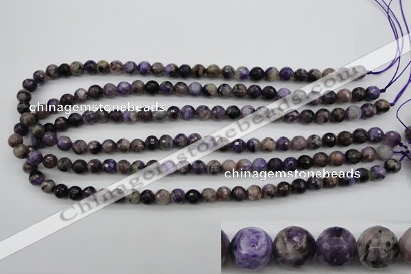 CCG56 15.5 inches 7mm faceted round natural charoite beads