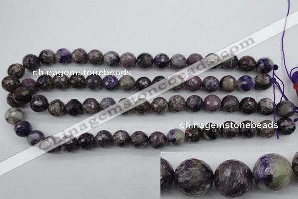 CCG57 15.5 inches 9mm faceted round natural charoite beads