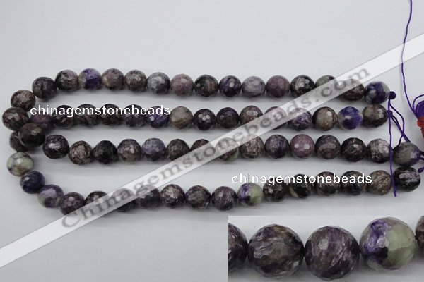 CCG58 15.5 inches 11mm faceted round natural charoite beads