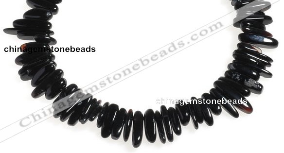 CCH03 16 inches black agate chips gemstone beads wholesale