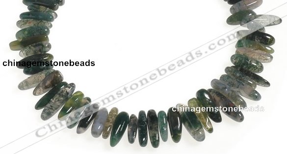 CCH05 16 inches moss agate chips gemstone beads wholesale