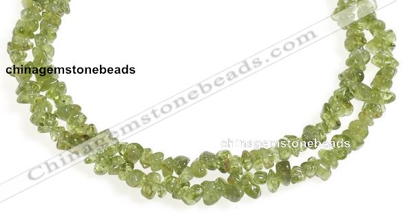 CCH16 35 inches green peridot chips gemstone beads wholesale