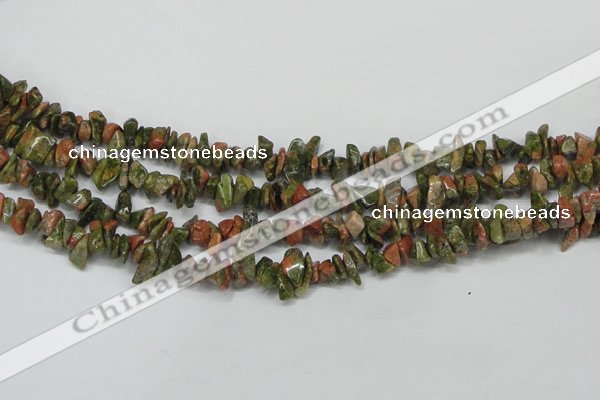 CCH203 34 inches 3*5mm unakite chips gemstone beads wholesale