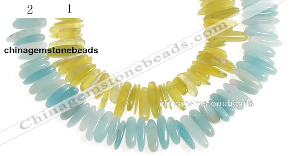 CCH22 16 inches Korea jade & amazonite chips gemstone beads