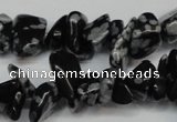 CCH227 34 inches 5*8mm snowflake obsidian chips gemstone beads wholesale