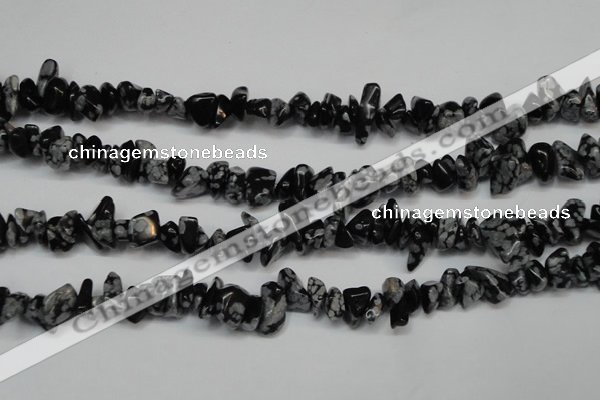 CCH227 34 inches 5*8mm snowflake obsidian chips gemstone beads wholesale