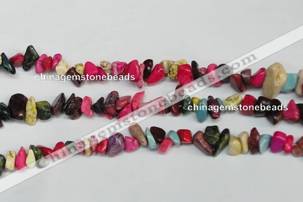 CCH235 34 inches 5*8mm dyed turquoise chips beads wholesale