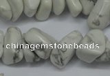 CCH280 34 inches 8*12mm white howlite turquoise chips beads wholesale