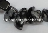 CCH299 34 inches 8*12mm snowflake obsidian chips gemstone beads wholesale