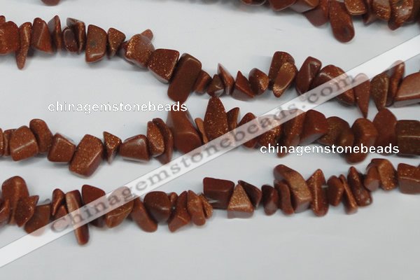 CCH301 34 inches 8*12mm goldstone chips gemstone beads wholesale