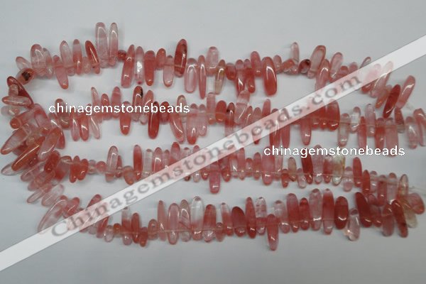 CCH341 15.5 inches 5*20mm cherry quartz chips beads wholesale