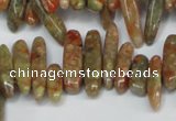 CCH342 15.5 inches 5*20mm New unakite chips gemstone beads wholesale