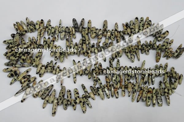 CCH344 15.5 inches 5*20mm dalmatian jasper chips beads wholesale